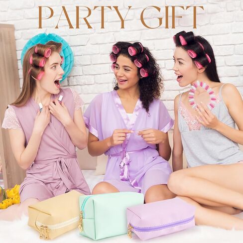 Kigeli 15 Pcs Aesthetic Makeup Bags PU Leather Cosmetic Pouches Waterproof Plain Toiletry Bags Makeup Pouches Bulk for Women Party Gift Travel Storage Organizer(Pink Series) in Kuwait