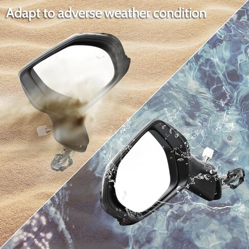 مرآة باب مناسبة لـ 2018 2019 2020 2021 Toyota Camry مرآة جانبية قابلة للطي يدويًا باللون الأسود مع إشارة الانعطاف والكشف عن البقع العمياء (جانب السائق الأيسر) in Kuwait