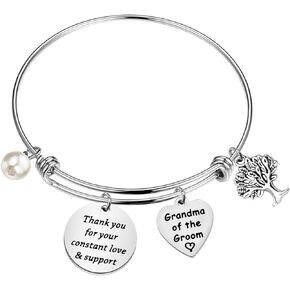 PLITI Grandma Of The Bride Bracelet Grandmother Gift From Granddaughter Thank You For Your Constant Love & Support Jewelry