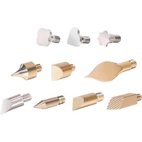 10 PCS Replacement Pyrography Tips (Solid Tip Type) ONLY Compatible with WEP 939D-II Wood Burning Pyrography Kit