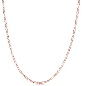 Kooljewelry 14k Rose Gold Figaro Link Chain Necklace (14, 16, 18, 20, 22, 24, 26, 30 or 36 inch)
