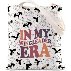 ENSIANTH In My Wingleader Era Gift Dragons Lover Gift Dragon Rider Tote Bag Dark Romance Reader Gift Dragon Lover Handbag