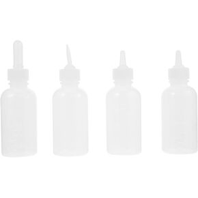 Baluue 4Pcs Pet Bottle Kit, Squeeze Liquid Bottle Replaceable Silicone Teat Pet Nursing Bottle for Newborn Kittens, Puppies, Rabbits, Cat Dog Feeding Bottle Feeding Tool