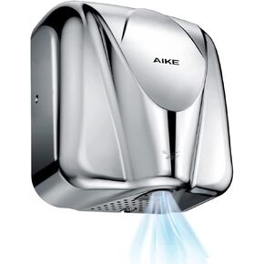 AIKE Elephant Power Commercial Hand Dryer High Speed Auto Warm Wind, Brushed Stainless Steel Cover AC110V-130V Model AK2812