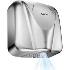 AIKE Elephant Power Commercial Hand Dryer High Speed Auto Warm Wind, Brushed Stainless Steel Cover AC110V-130V Model AK2812