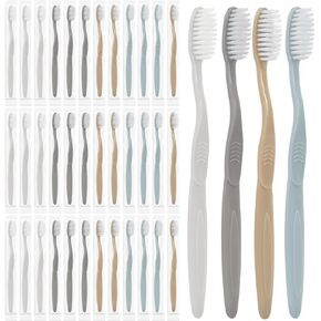 Individually Wrapped Toothbrush (40PCS), Toothbrush Bulk, Travel Toothbrush Set for Adult & Kid, Tooth Brush, Bulk Toothbrushes for Hotel, Multi-Colored Toothbrushes.