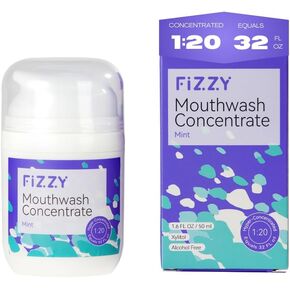 غسول الفم المركز بحجم مناسب للسفر | 20x مركز، يساوي 32 أونصة سائلة و70 استخدامًا | خالي من الكحول والفلورايد، للأطفال والكبار | إكسيليتول، زيت جوز الهند وزيت شجرة الشاي، الصبار | نعناع in Kuwait