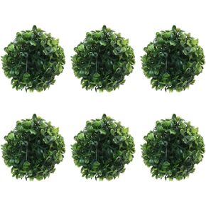 ARTIBETTER 6pcs 10cm Artificial Boxwood Ball Topiary Plants Round for Home Wedding Party Decor Garden Front Patio Planter Deck Backyard Indoor Outdoor Decor Green