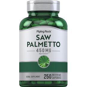 Piping Rock Saw Palmetto 450mg | 250 Capsules | Extract Supplement | Non-GMO, Gluten Free