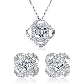 Iefil Birthstone Necklace and Birthstone Earrings Set in Kuwait