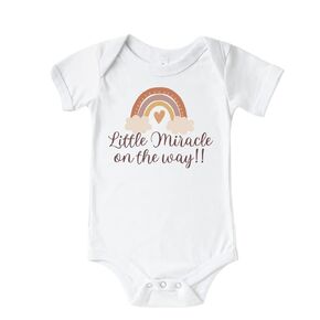 Little Miracle On The way Rainbow Baby Announcement Onesie, IVF Pregnancy Reveal, Infertility Onesies, Miracle Baby, Surprise Pregnancy Announcement Gifts Grandparents, Husband, Family.