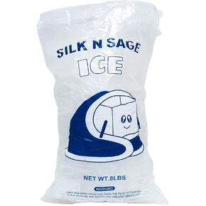 Plastic Ice Bags 8 lb with Cotton Drawstring, Ice Bags for Ice Machine, 35 Micron Heavy Duty Ice Bags Reusable. pack of 50