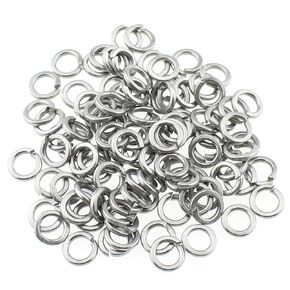 100PCS Hardware Accessories 1/4 inch 6mm 304 Stainless Steel Split Lock Washer 18-8 Spring Lock Washer Elastic Washers