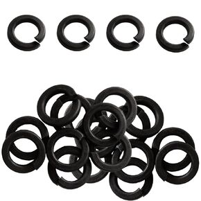 100PCS M8 Stainless Steel Split Lock Washer, Black Spring Lock Washer for Screws Fastener