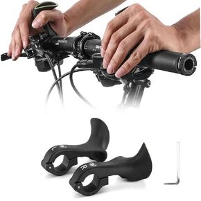 Mountain Bike Handlebar Ends MTB Inner Bike Bar Ends Mountain Bicycle Handlebar Extender Bar Ends Attachments Lightweight Gift Ergonomic Design Equipped with Fluorescent Lamp