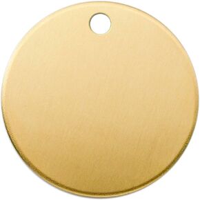 1Inch Circle Brass Blanks 14ga. Thick Smooth Edges Brass Round Disc Tags for Metal Stamping and Engraving with One Hole