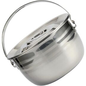 Camping Pot Outdoor Cookware Camping Pans Camp Cookware Hanging Pot Camping Oven Hiking Cooking Utensils Stew Pot Kettle and Pot Stainless Steel Universal Child Stove