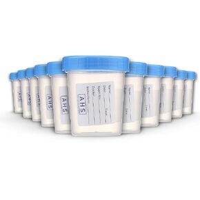 AHS American Hospital Supply Sterile Specimen Cups | Sterile Urine Cups with Lids | Single-Use Urine Sample Containers with Screw On, Leak-Resistant Lid, (Pack of 10) 4 Oz.