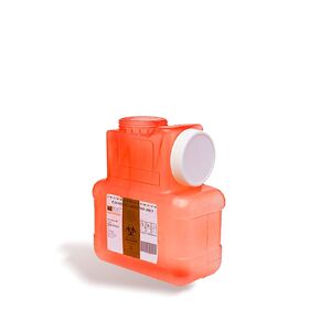 1.0-Gallon Sharps Container - Case of 6, Leak-Tight Sharps Disposal Container, Needle & Syringe Disposal Container, Biohazard Containers with Locking Screw Cap, Translucent Clear