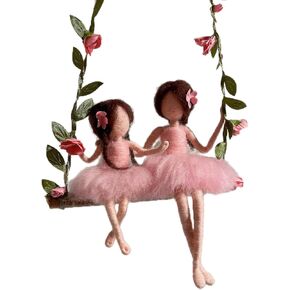 Swing Fairy Needle Felting Kits Mom 6INCH Kid 4INCH Friendly Instruction DIY Craft Kit for Beginners