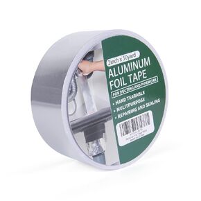 Aluminum Foil Tape, Aluminum Air Duct Tape, Withstand 80°C to 100°C, Heat Resistant Tape Insulation Tape for HVAC, Sealing & Patching, Metal Repair, 4inch x 50yard