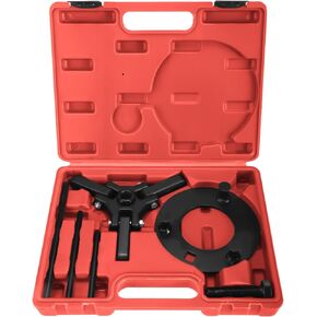8MILELAKE Harmonic Balancer Puller Pulley Set, Adjustable 3-Jaw Harmonic Damper Puller Installer Tool Kit Compatible for Chevy Chrysler GM Ford Mitsubishi