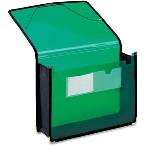 Globe-Weis/Pendaflex Poly File Wallet, 3.5-Inch Expansion, Elastic Cord Closure, Letter Size, Green (84041GR)
