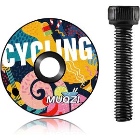 1 1/8 Inch Bicycle Headset Top Cap Cover with Aluminum Bolt MTB Bike Headset Cover Stem