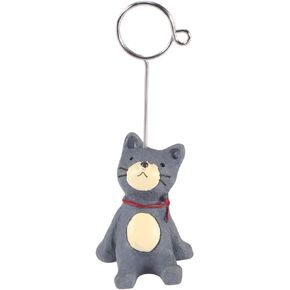 NUOBESTY Memo Clip Holder Little Cat Photo Clip Holder for Note Table Place Card Name Card Picture (Dark Gray)