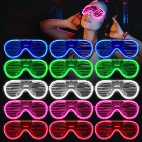 LED Glasses Neon glow in the dark party supplies Favor for Kids Adult Glow sticks Light Up Glasses 15/24/30 Pack