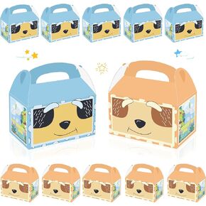 Cartoon Blue Dog Party Candy Bags 16pcs Dog Family Goodie Gift Boxes for Kids Boys Girls Blue Dog Theme Birthday Party Supplies Baby Shower Decorations