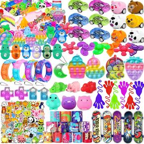 115 Pcs Party Favors for Kids 4-8-12, Pop Fidget Toys, Goodie Bag Stuffers, Treasure Box Toys for Classroom Prizes, Pinata Stuffers, Goodie Bags Filler, Prize Box toys for Kids Classroom