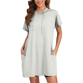 NOVEPT Women Summer Long Tunic Tops to Wear with Leggings, Oversized Short Sleeve Shirt Dress Tunics 2024 Trendy