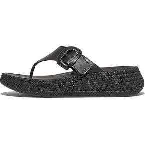 FitFlop Women's F-Mode Espadrille Adj. Leather Flatform Toe-Thongs Wedge Sandal