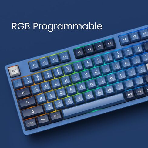 لوحة مفاتيح الألعاب الميكانيكية Akko، 3098B لوحة مفاتيح ميكانيكية RGB قابلة للتبديل السريع، Ocean Star مع اتصال 2.4G لاسلكي/بلوتوث/سلكي لجهاز Mac/Win مع ملف تعريف Cherry in Kuwait