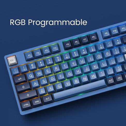 Akko Mechanical Gaming Keyboard, 3098B Hot-swappable RGB Mechanical Keyboard Ocean Star with 2.4G Wireless/Bluetooth/Wired Connectivity for Mac/Win with ASA Profile PBT Keycaps in Saudi Arabia
