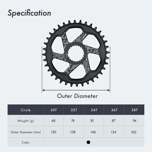 DJC Direct Mount Chainring Round Oval for Shimano M6100 M7100 M8100 M8130 M9100 M9120 MT900 XTR SLX in Saudi Arabia
