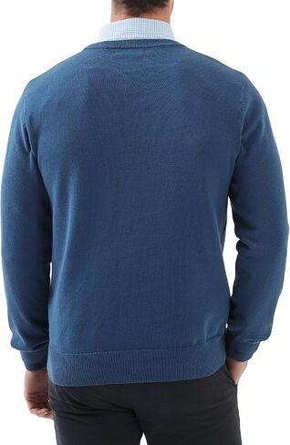 Kallspin Men's Crew Neck Sweater Regular Fit Long Sleeve Pure Cotton Casual Knit Pullover Sweater in Kuwait