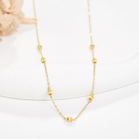 قلادة من الذهب الحقيقي عيار 14 قيراط/الأحجار الكريمة للنساء والفتيات in Kuwait