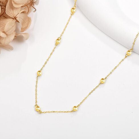 قلادة من الذهب الحقيقي عيار 14 قيراط/الأحجار الكريمة للنساء والفتيات in Kuwait