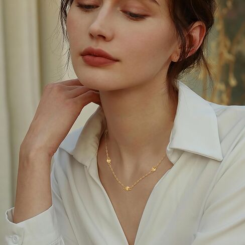 قلادة من الذهب الحقيقي عيار 14 قيراط/الأحجار الكريمة للنساء والفتيات in Kuwait