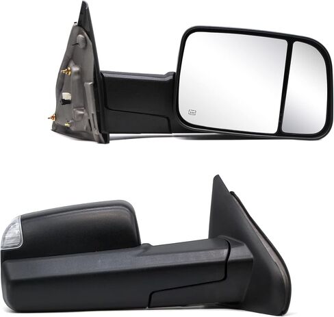 زجاج بديل لمرآة السحب السفلية مناسب لـ 1994-2009 Dodge Ram 1500 2500 3500 4000 4500 5500 700 Van Pickup Truck Driver الجانب الأيسر LH مسطح، بما في ذلك الوسائد اللاصقة in Saudi Arabia