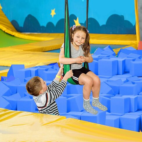 مكعبات الحفرة الإسفنجية - 36 قطعة من المكعبات الإسفنجية لحفر الكرات الإسفنجية، والجمباز، ودورات الجري الحر والباركور، وحدائق التزلج، وبي إم إكس، وساحات الترامبولين - أزرق داكن (5 بوصة × 5 بوصة × 5 بوصة) in Kuwait