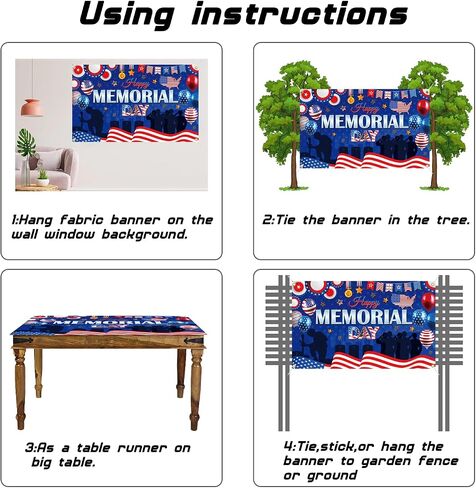 Memorial Day Party Decorations, Large 71'' x 43'' Memorial Day Decorations Banner, Memorial Day Decor Memorial Day Backdrop, Memorial Day Decorations for Office Home Photography in Saudi Arabia