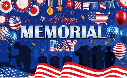 Memorial Day Party Decorations, Large 71'' x 43'' Memorial Day Decorations Banner, Memorial Day Decor Memorial Day Backdrop, Memorial Day Decorations for Office Home Photography in Saudi Arabia