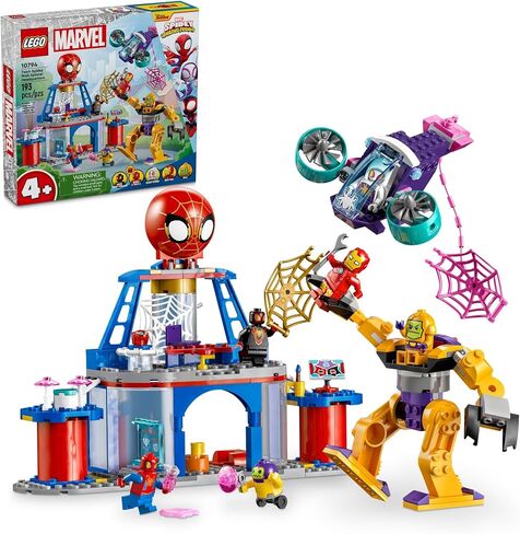 LEGO Marvel Team Spidey Web Spinner Headquarters, Marvel Toy for Fans of Disney+ Spidey and His Amazing Friends, Battle Vehicle for Kids with Iron Man Toy, Spider-Man Toy for 4-6 Year Olds, 10794 in Saudi Arabia