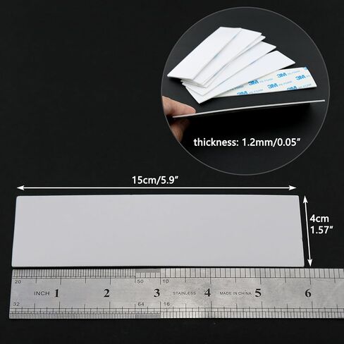 10PCS 15CM/5.9Inch Rectangular Cut Out Replacement Self Adhesive Strip White Double Sided Foam Adhesive Suitable for Fixing Wood Metal Glass and Paper in Saudi Arabia