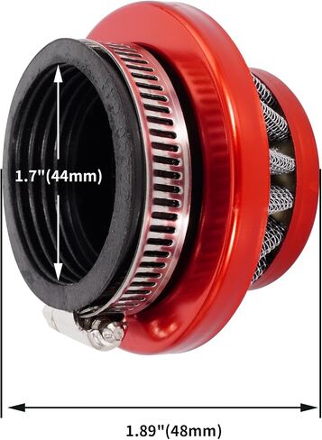 44mm Motorcycle Air Filter For 2 Stroke Dirt Bike 43cc 47cc 49cc 150cc 200cc 250cc GY6 Engines Mini Motor ATV Scooter Go Kart Quad Moped Baja,Universal Mini Bike Filter Red (black) in Saudi Arabia