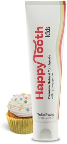 Happy Tooth Natural Hydroxyapatite Toothpaste - Fluoride Free, SLS Free - Whitening for Sensitive Teeth - Natural Ingredients - Dentist Formulated & Recommended - Adults & Kids - Fresh Mint 4 oz in Saudi Arabia