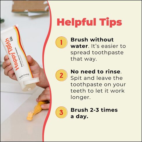Happy Tooth Natural Hydroxyapatite Toothpaste - Fluoride Free, SLS Free - Whitening for Sensitive Teeth - Natural Ingredients - Dentist Formulated & Recommended - Adults & Kids - Fresh Mint 4 oz in Saudi Arabia